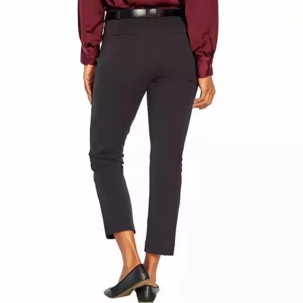 Banana Republic Slim Straight Cropped Pant Black‎ Womens 6 NWT